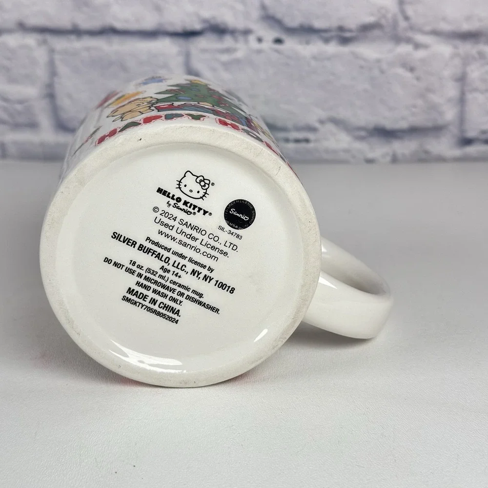 Hello Kitty Happy Holidays Ceramic Coffee Tea Cup Mug With 3D Christmas Tree Lid